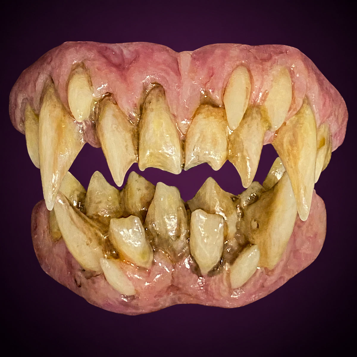 Halloween Demon Teeth – Bitemares on dark aubergine gradient
