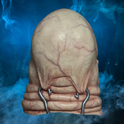 Butterball Hellraiser mask – view 2 with blue smoke background matching the original hero image