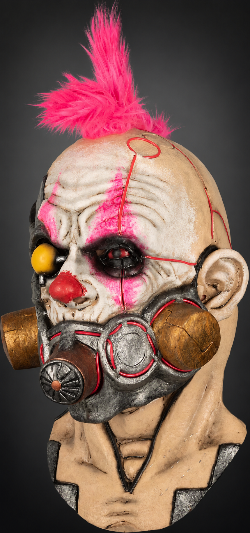 Clown Muzzle mask against smooth dark charcoal and grey gradient