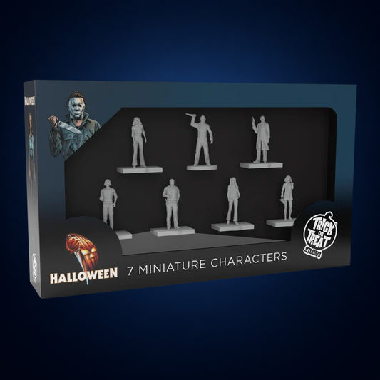 Halloween 1978 Miniatures – front packaging on dark midnight-blue gradient
