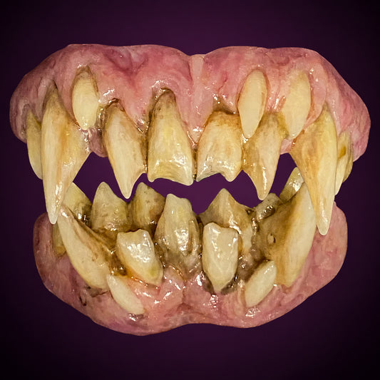 Halloween Demon Teeth – Bitemares on dark aubergine gradient