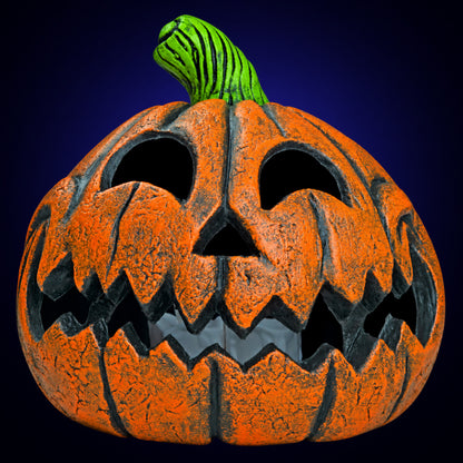 Happy Pumpkin – unlit front view on dark indigo gradient