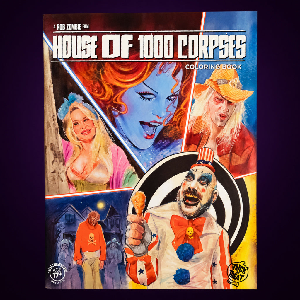 House of 1000 Corpses Coloring Book – cover view 1 on dark violet gradient