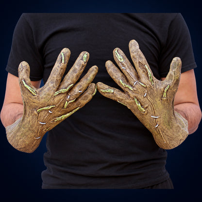 Scarecrow Hands – worn view on midnight-blue gradient