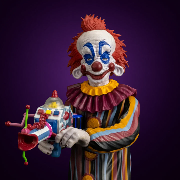 Scream Greats Killer Klowns from Outer Space Rudy 8-inch figure – view 1 on dark violet gradient