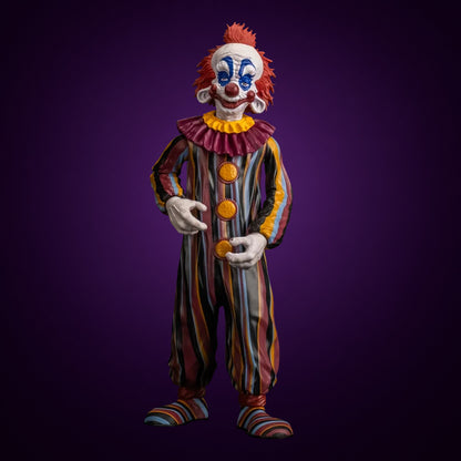 Scream Greats Killer Klowns from Outer Space Rudy 8-inch figure – view 2 on dark violet gradient
