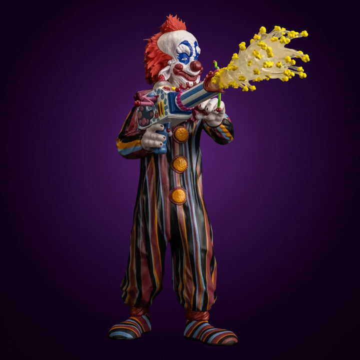 Scream Greats Killer Klowns from Outer Space Rudy 8-inch figure – view 3 on dark violet gradient
