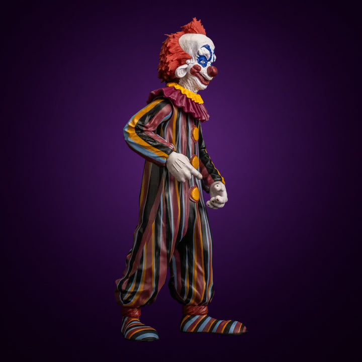 Scream Greats Killer Klowns from Outer Space Rudy 8-inch figure – view 4 on dark violet gradient