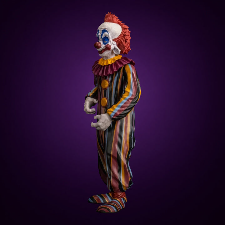 Scream Greats Killer Klowns from Outer Space Rudy 8-inch figure – view 6 on dark violet gradient