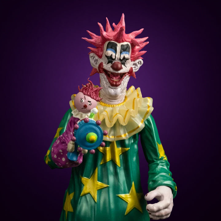 Scream Greats Killer Klowns from Outer Space Spikey 8-inch figure – view 1 on dark violet gradient