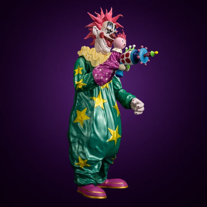 Scream Greats Killer Klowns from Outer Space Spikey 8-inch figure – view 3 on dark violet gradient
