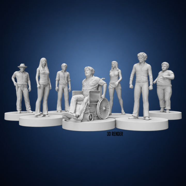 Texas Chainsaw Massacre Miniatures – 3D render view 2 on dark slate-blue gradient