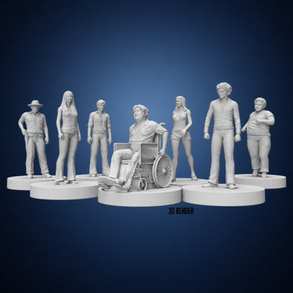 Texas Chainsaw Massacre Miniatures – 3D render view 2 on dark slate-blue gradient