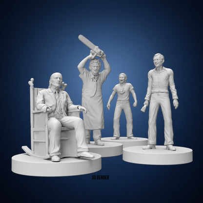 Texas Chainsaw Massacre Miniatures – 3D render view 3 on dark slate-blue gradient